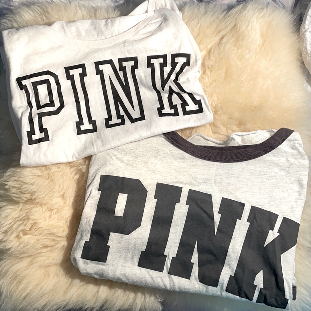 pink by victoria secret tee shirt bundle XS